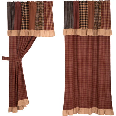Maisie Short Panel with Attached Patch Valance Set of 2 63x36 VHC Brands - The Fox Decor